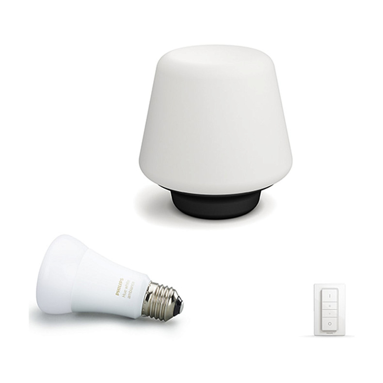 Настольная лампа PHILIPS Wellness Hue table lamp black 1x9.5W (40801/30/P7)