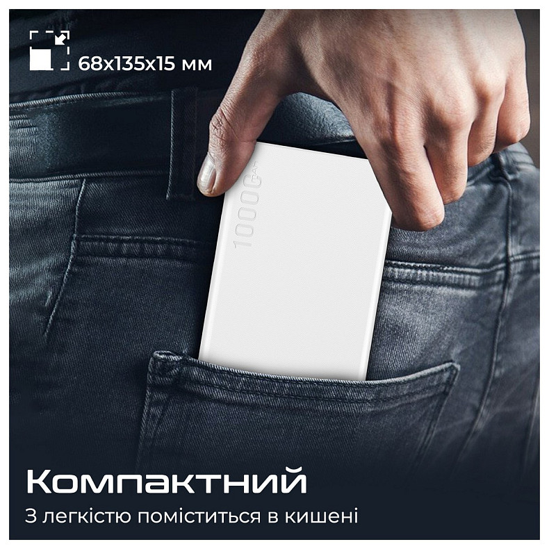 Универсальная мобильная батарея Promate Bolt-10Pro White 10000mAh