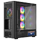 Корпус Modecom VOLCANO AQ400 ARGB MIDI SIDE LCD 6,2”, 4x120mm fans BLACK без БЖ ATX
