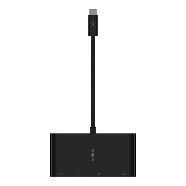 Адаптер Belkin USB-C - Ethernet, HDMI, VGA, USB-A, black (AVC005BTBK)