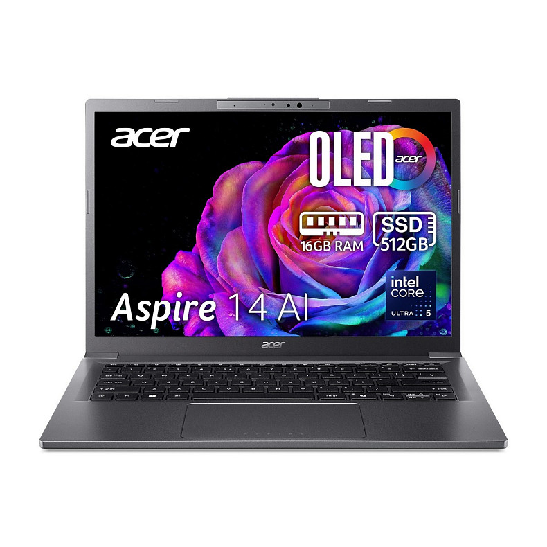 Ноутбук Acer Aspire 14 A14-52M 14" WUXGA OLED, Intel U5-226V, 16GB, F512GB, UMA, Win11, сірий