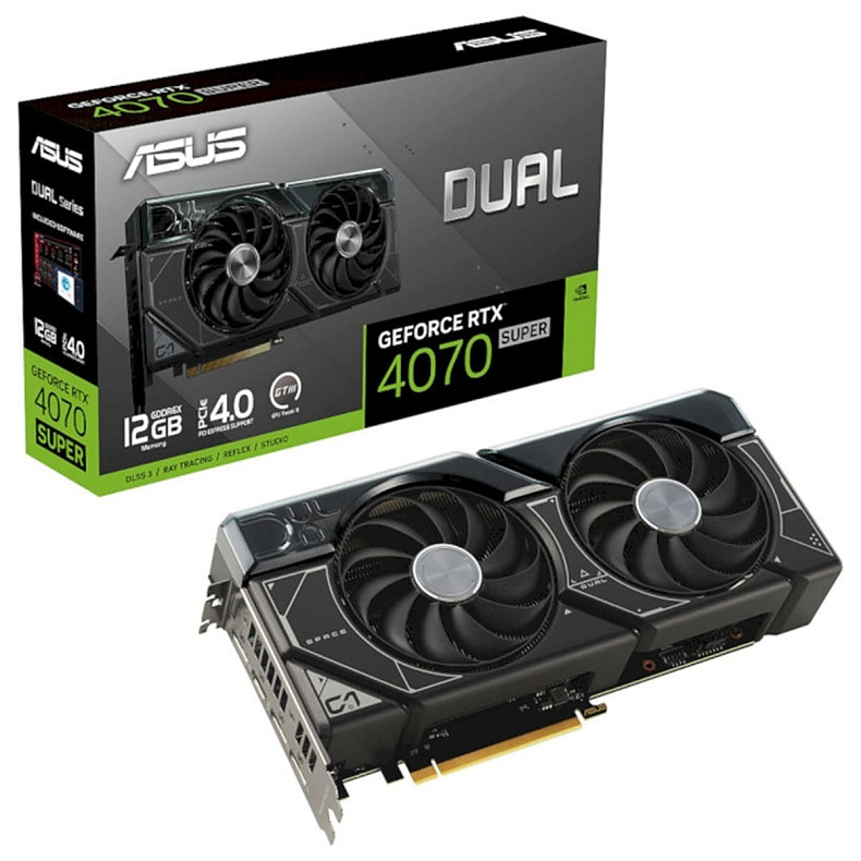 Відеокарта ASUS GeForce RTX 4070 SUPER 12GB GDDR6X DUAL-RTX4070S-12G (90YV0K83-M0NA00)