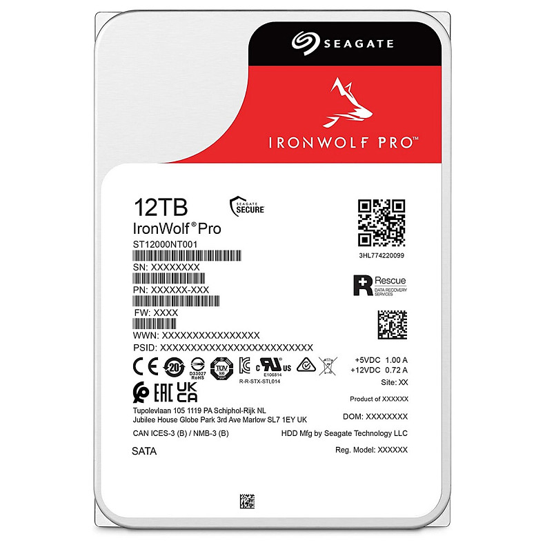 Жесткий диск Seagate 12.0TB HDD SATA IronWolf Pro (ST12000NT001)