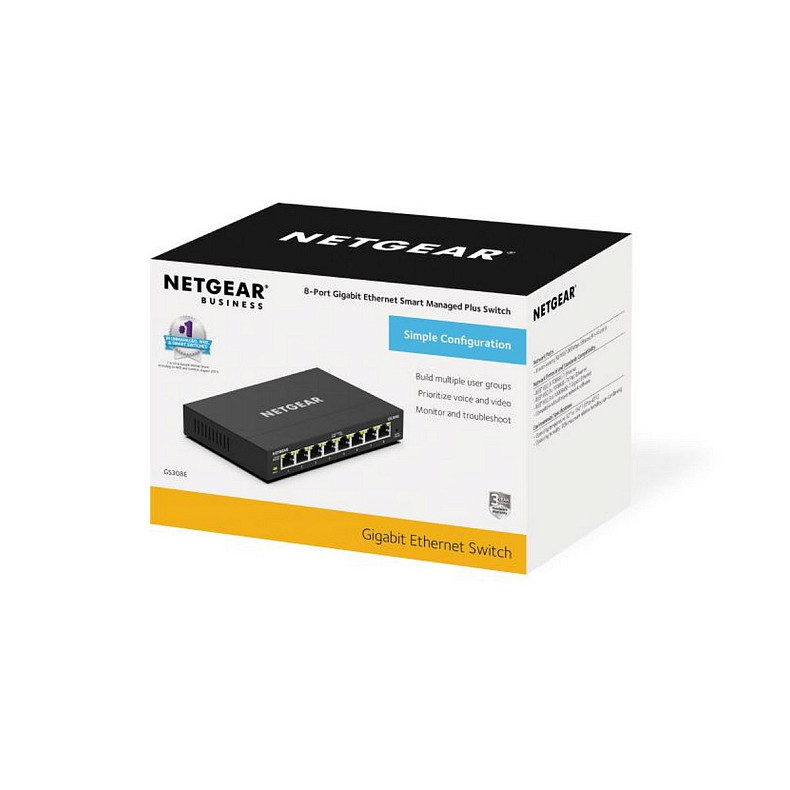 Коммутатор NETGEAR GS308E 8xGE, WebSmart