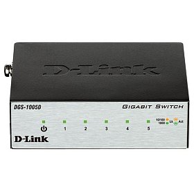 Комутатор D-Link DGS-1005D 5xGE, Desktop метал, некерований