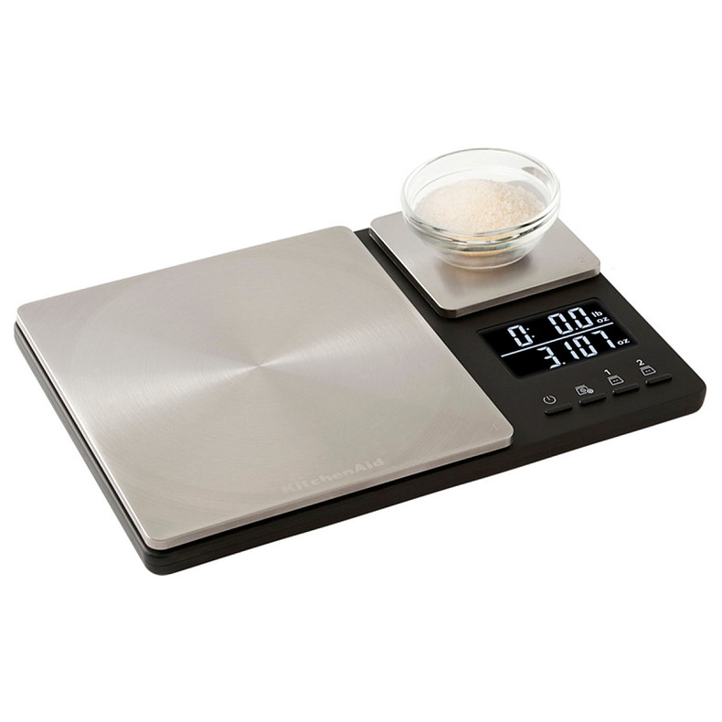 Весы кухонные KitchenAid Measuring, с двойной платформой, серебряный (KQ909G)