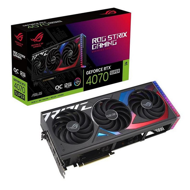 Відеокарта GF RTX 4070 Super 12GB GDDR6X ROG Strix Gaming OC Asus (ROG-STRIX-RTX4070S-O12G-GAMING)