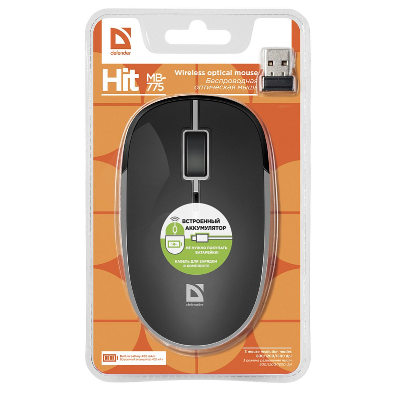 Мишка Defender (52775) Hit MB-775 чорний