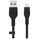 Кабель Belkin USB-A > Lightning, 3м, силіконовий, з кліпсою, чорний