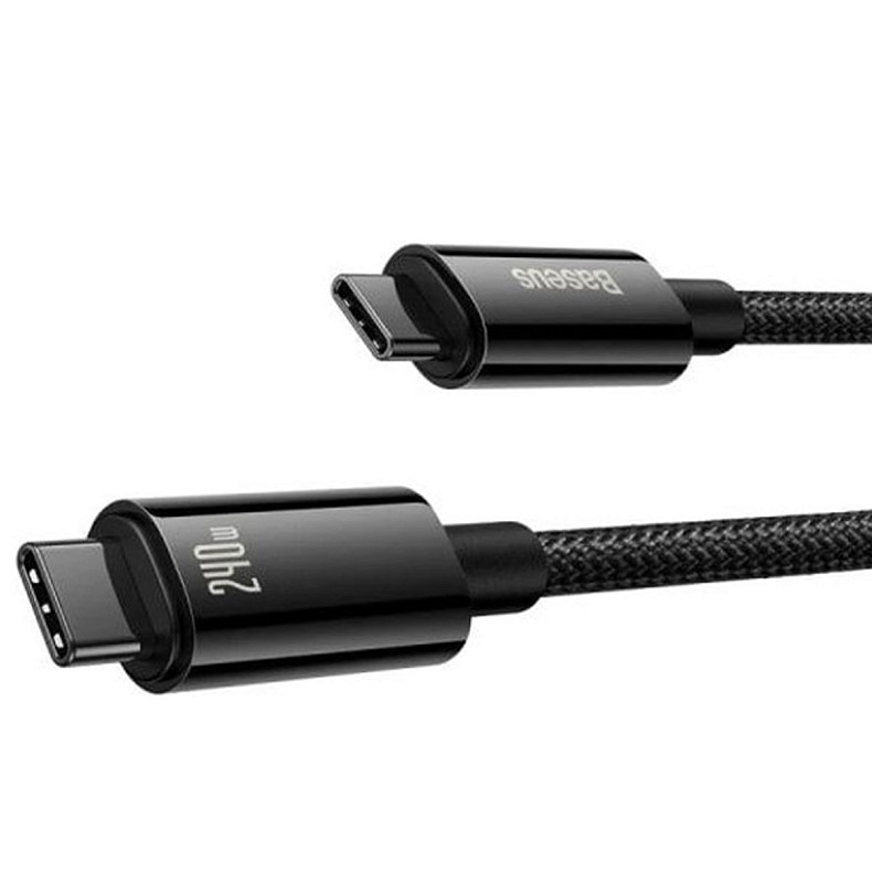 Кабель Baseus Tungsten Gold Fast Charging Data Cable Type-C to Type-C 240W 1m Black