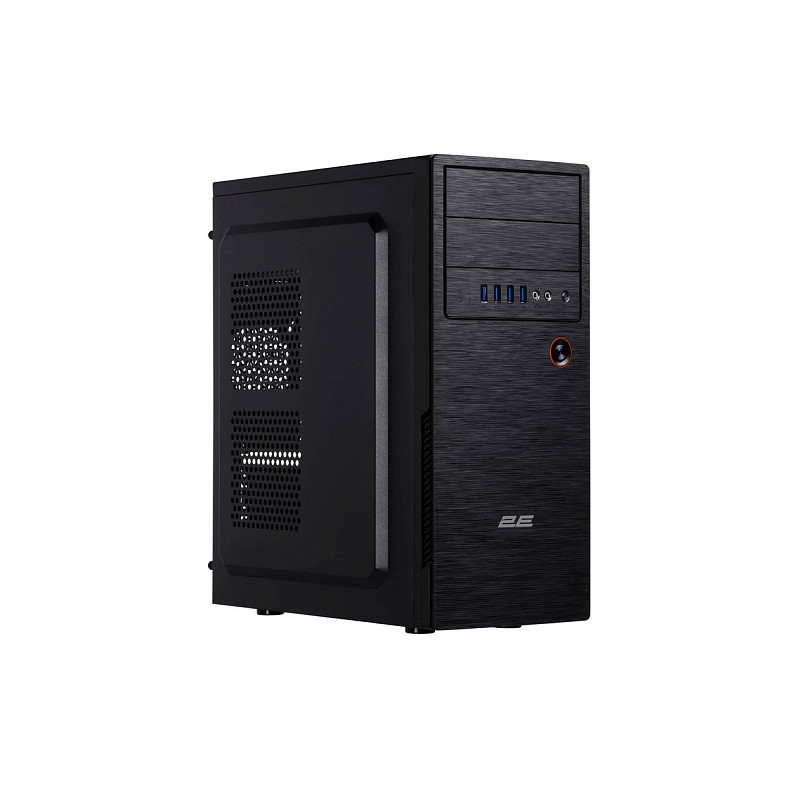 Корпус 2E Alfa E1802, без БЖ, 4xUSB3.0, Perforated Side, ATX, чорний