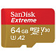 Карта памяти SanDisk 64 GB microSDXC UHS-I U3 V30 A2 Extreme (SDSQXAH-064G-GN6MA)