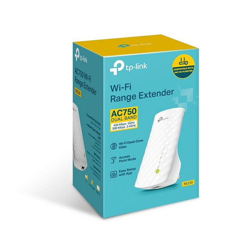 Бездротовий повторювач/розширювач WiFi сигналу TP-Link RE220