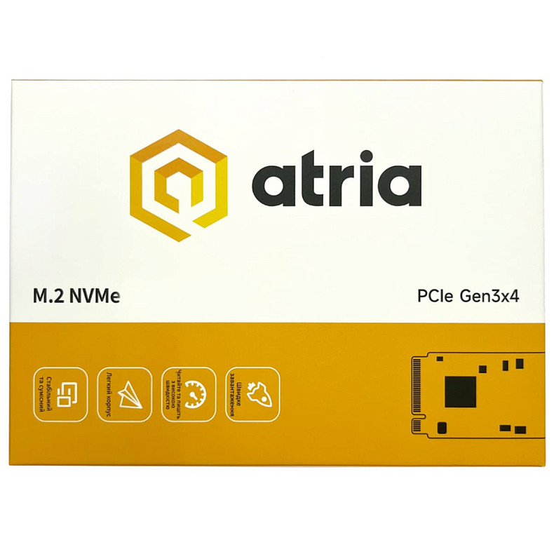 SSD диск Atria M.2 256GB X500S NVMe PCIe 3.0 NVMe ATNVMX500S/256