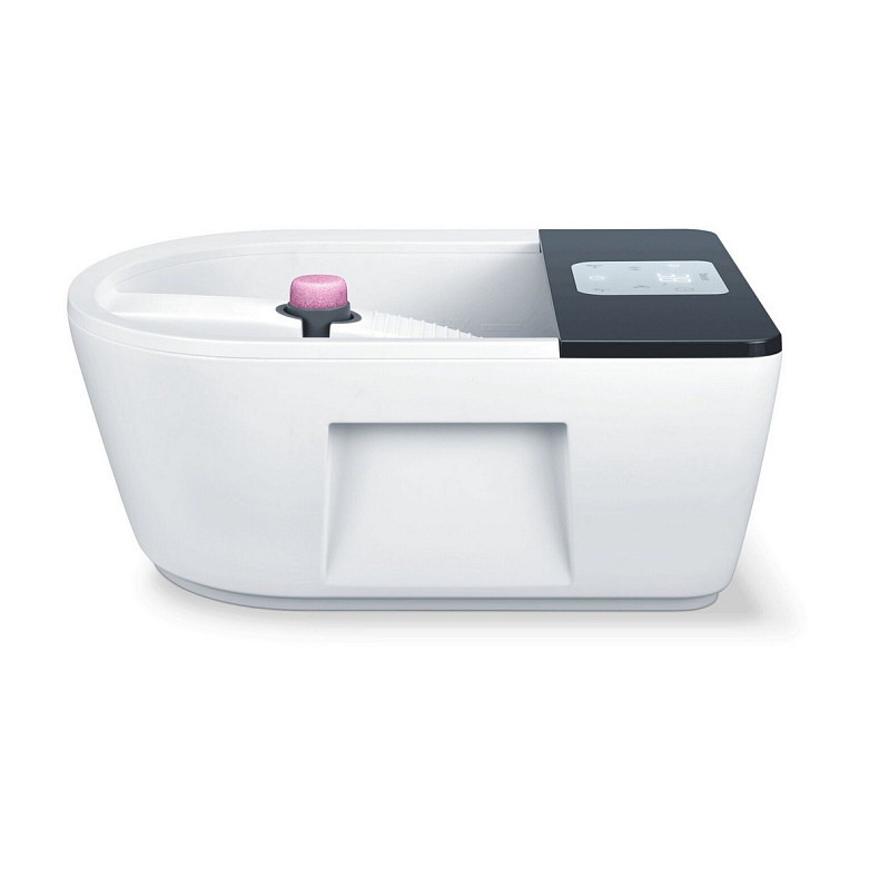 Масажна ванночка Beurer для ніг, від мережі, 3 насадки, підтрим. температури води, сенс. керув., біл