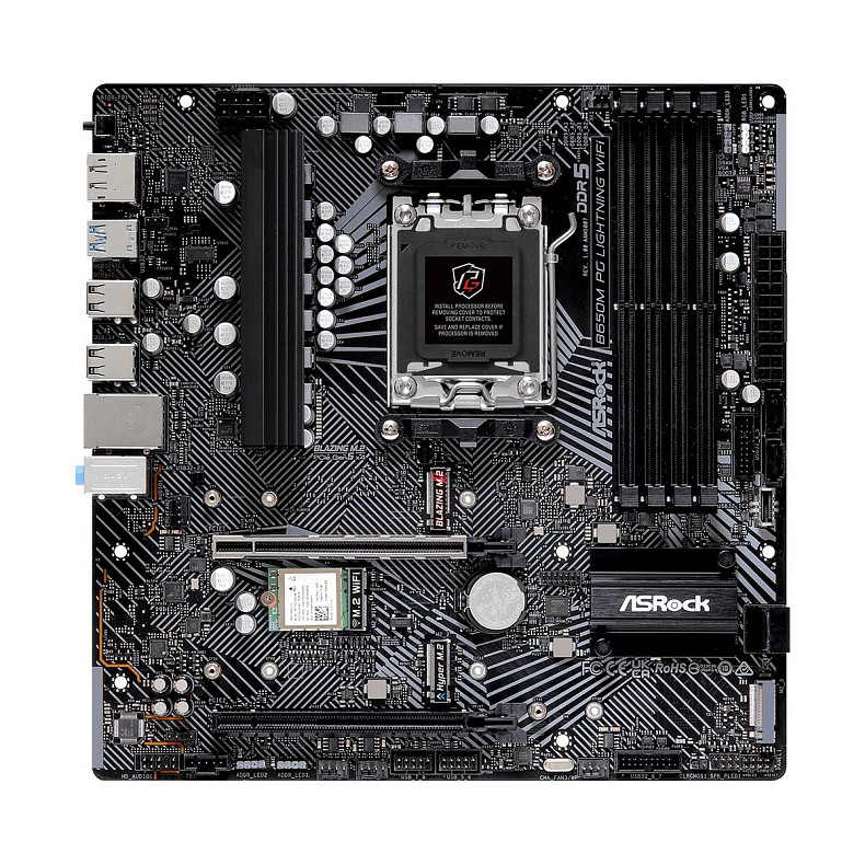 Материнская плата ASRock B650M PG Lightning WiFi Socket AM5