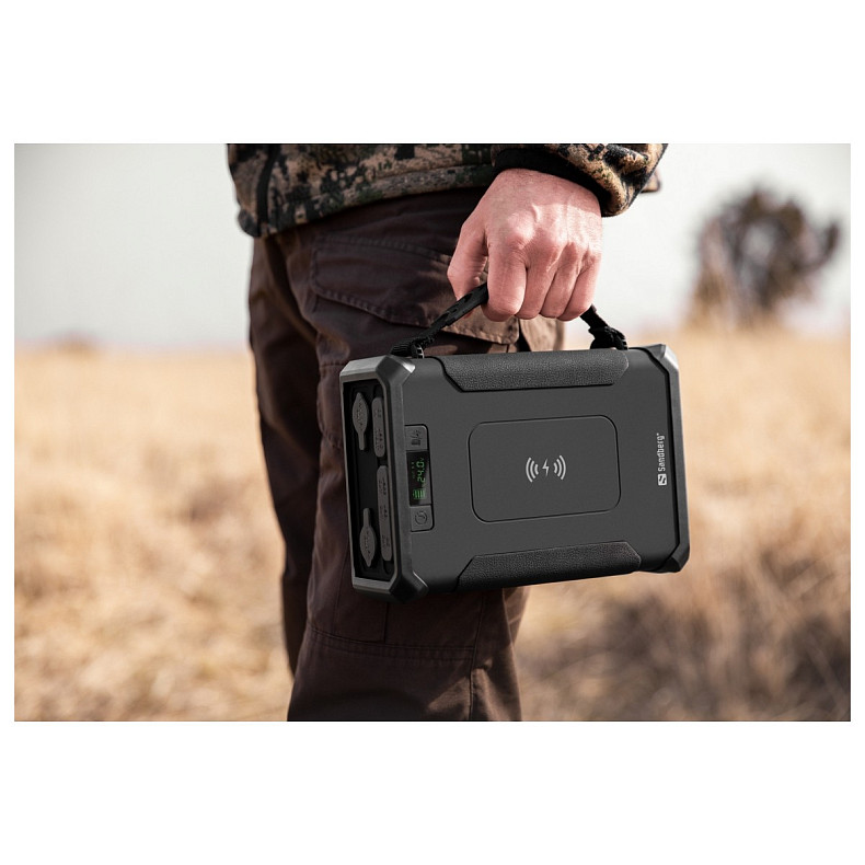 УМБ Sandberg Survivor PD 96000mAh DC84W USB-C60W Cigar Lighter 180W 2USB-A18W,Wireless LiFePo4
