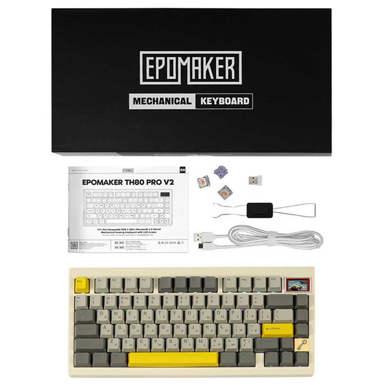 Клавиатура EPOMAKER TH80 PRO V2 Wisteria Tactile White (TH80-PROV2-W-WT)