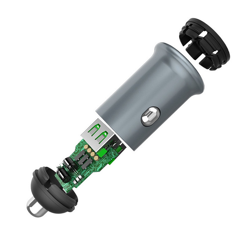 Автомобільний зарядний пристрій ColorWay (2USBx2.4A, 36W) Quick Charge 3.0 Gray (CW-CHA036Q-GR)