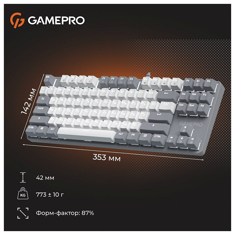 Клавіатура GamePro Genesis Metallic MK110G Outemu Red Swithes USB Gray