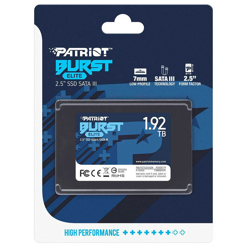 SSD диск Patriot Burst Elite 1.92TB 2.5" SATAIII TLC (PBE192TS25SSDR)