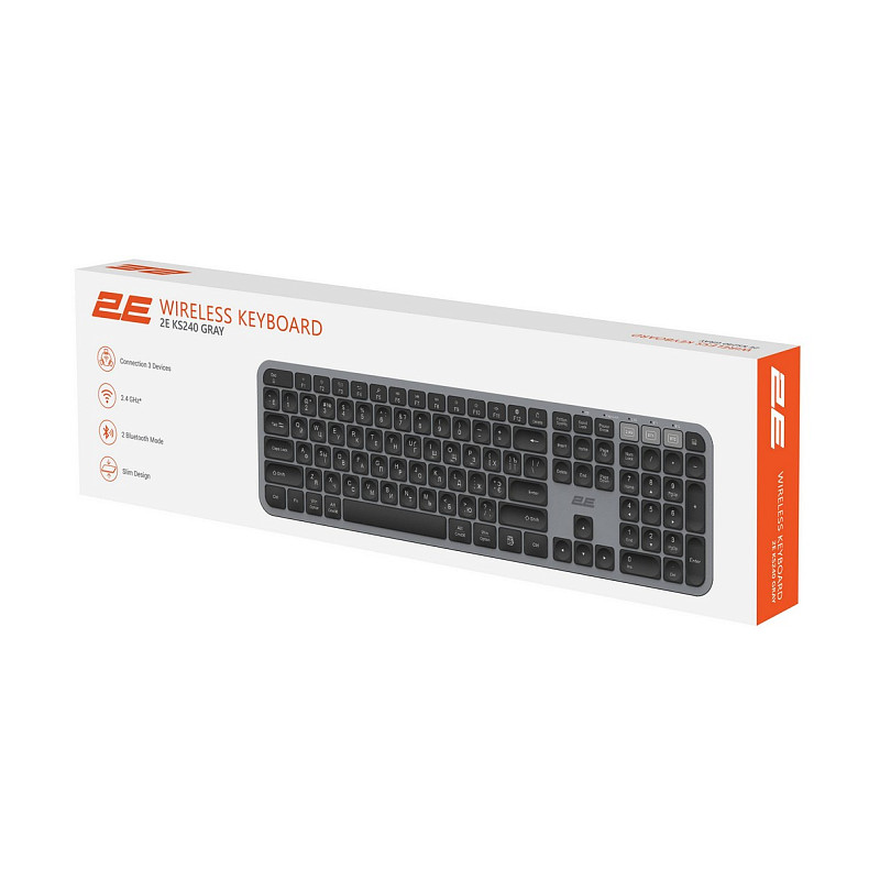 Клавіатура 2E KS240 WL BT Gray (2E-KS240WG)