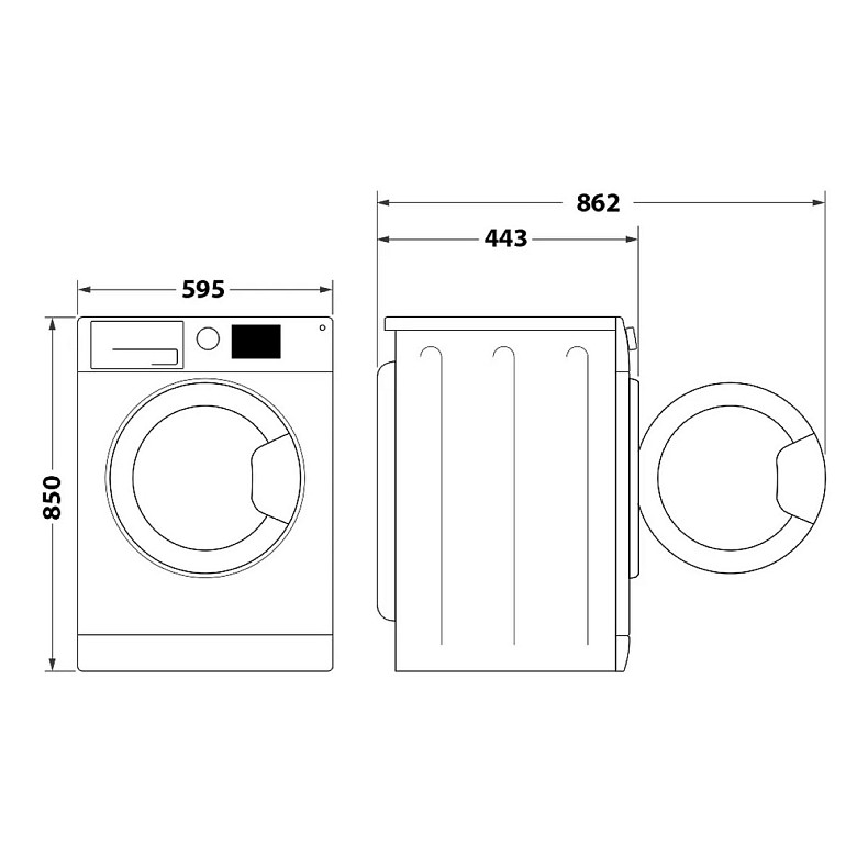 Стиральная машина Indesit фронтальная, 6кг, 1200, A+++, 43см, дисплей, инвертор, черный люк, белый