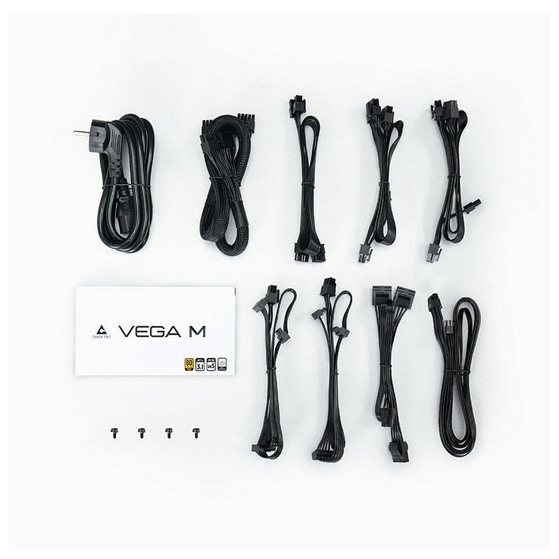 Блок питания CHIEFTEC Vega M (850W), >90%, 80+ Gold, 135мм FDB, 1xMB 24pin(20+4), 2xCPU 8pin(4+4),