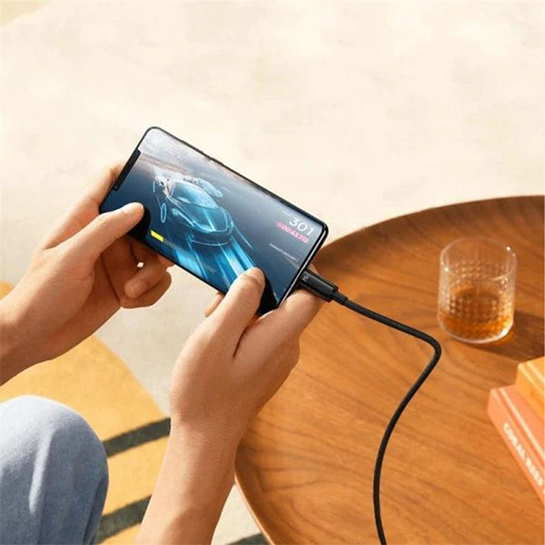 Кабель Baseus Tungsten Gold Fast Charging Data Cable Type-C to Type-C 240W 1m Black