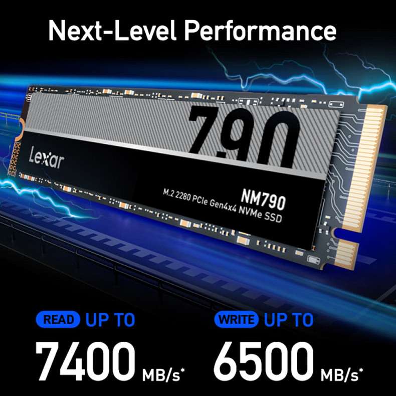 Накопитель SSD LEXAR PCIE G4 M.2 NVME 2TB NM790 (LNM790X002T-RNNNG)