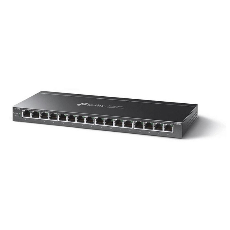 Комутатор TP-LINK TL-SG116P 16xGE/PoE+ 120W некерований Метал. корпус