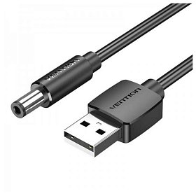 Кабель Vention USB-DC (M/M), 5.5 мм, 1.5 м, Black (CEYBG)