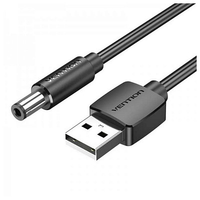 Кабель Vention USB-DC (M/M), 5.5 мм, 1 м, Black (CEYBF)