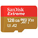 Карта пам'яті MicroSDXC 128GB UHS-I U3 R190/W90MB/s SanDisk Extreme V30 + SD-адаптер (SDSQXAA-128G-GN