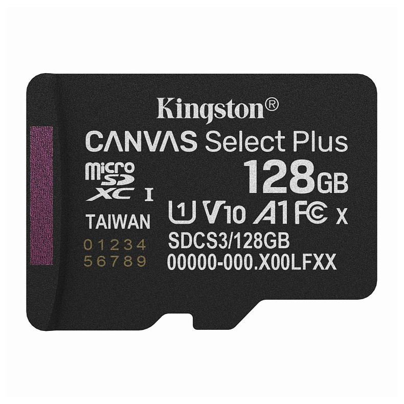 Карта памяти Kingston microSD 128GB C10 UHS-I A1 V10 R150MB/s (SDCS3/128GBSP)