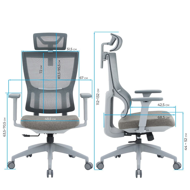 Крісло офісне OfficePro ElegantOC600-G-DG-DG