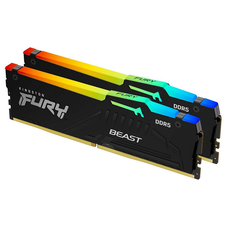 ОЗУ Kingston DDR5 32GB KIT (16GBx2) 6000 FURY Beast RGB