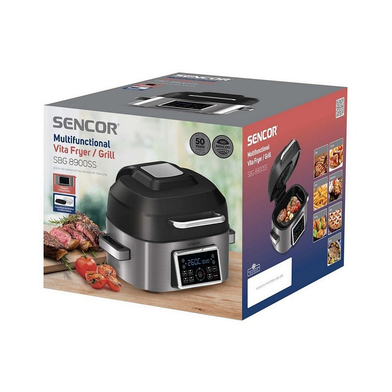 Мультипіч Sencor Vita, 1660Вт, чаша-6л, сенсорне керув., 40-265°C, 7 програм, метал/пластик, сіро-чо