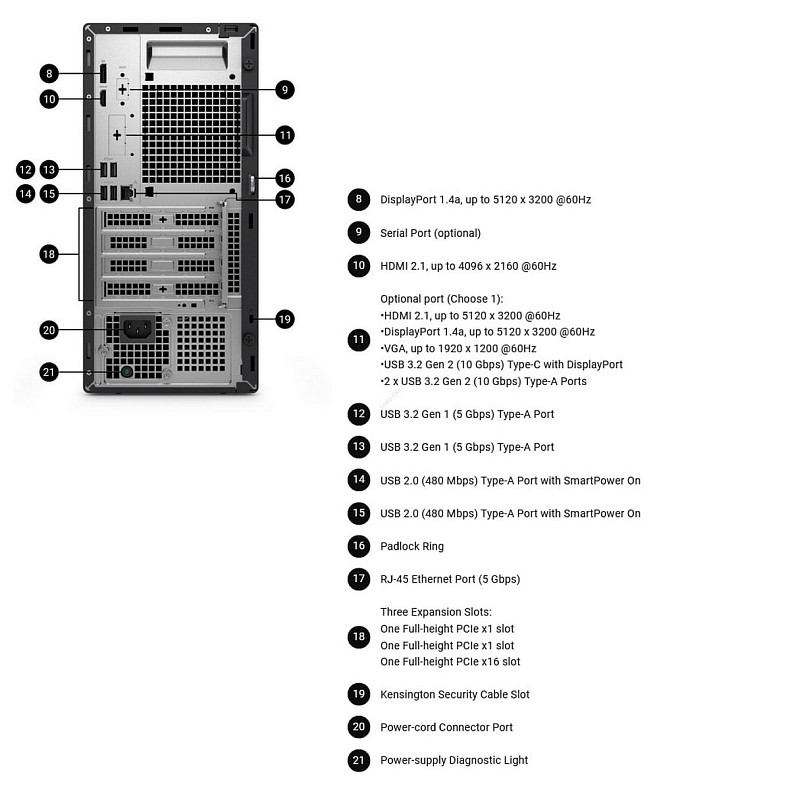 Компьютер Dell Pro Tower, Intel i5-14500, 16GB, F512GB, UMA, кл+м, Win11P