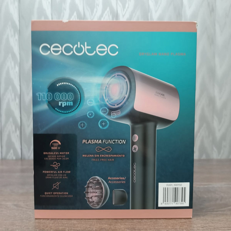 Фен CECOTEC DryGlam Nano Plasma Black - Уцінка