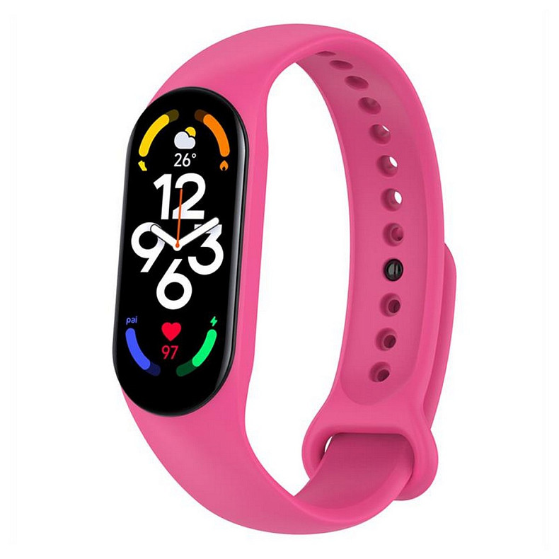 Силіконовий ремінець BeCover для Xiaomi Mi Smart Band 7 Hot Pink (707490)