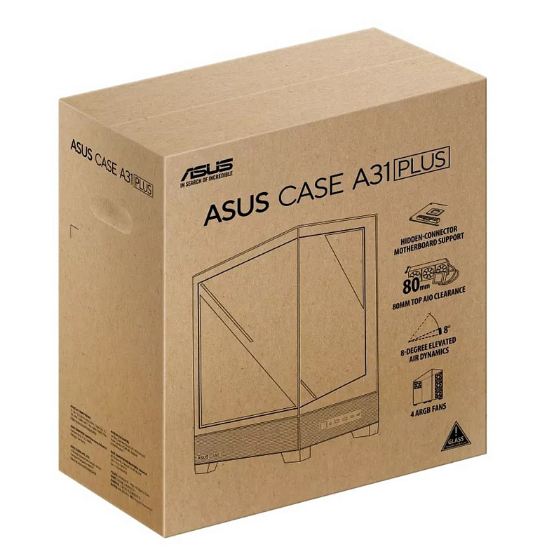 Корпус Asus A31 Black Black Tempered Glass без БП (90DC00R0-B19000)