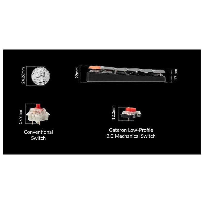 Клавіатура Keychron K5 Max 104Key Gateron MX 2.0 Brown WL/BT/USB-A QMK White LED чорний