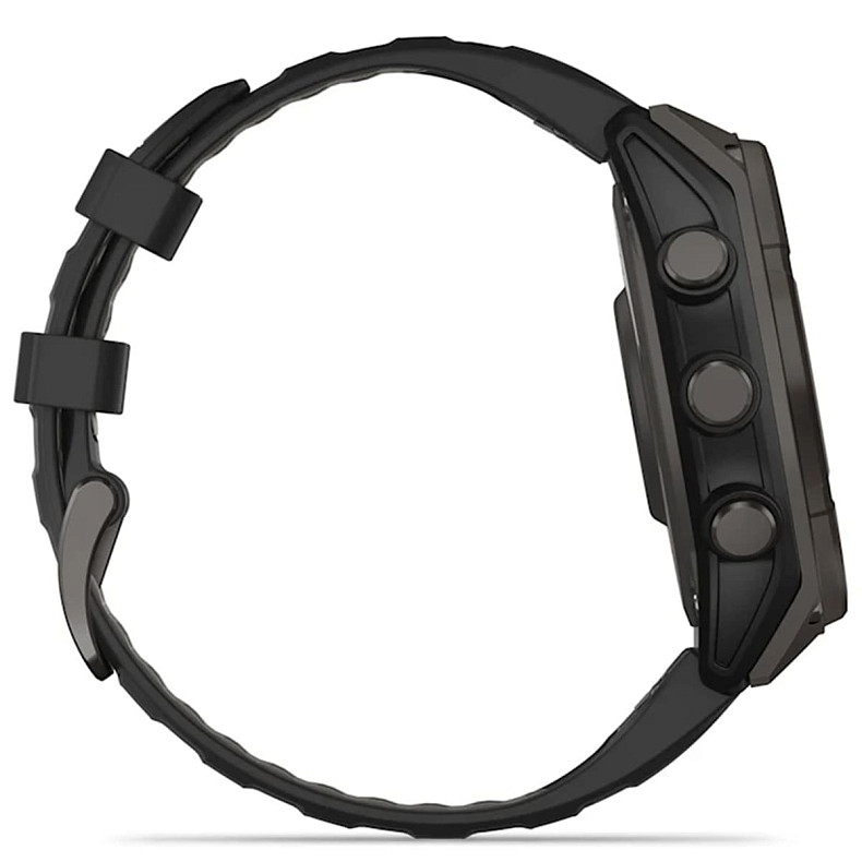 Спортивний годинник GARMIN Fenix 8 47mm Sapphire Solar Carbon Gray DLC Titanium with Black Silicone Band