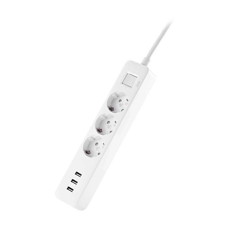 Сетевой фильтр-удлинитель Xiaomi Mi Power Strip (3 розетки + 3 USB) XMCXB04QM EU White (NRB4030GL)