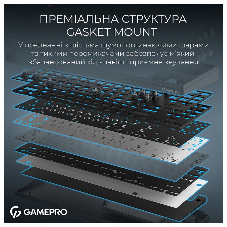 Клавиатура GamePro Asgard Ragnar Keychron Super Red Switch Black (MK285BK)
