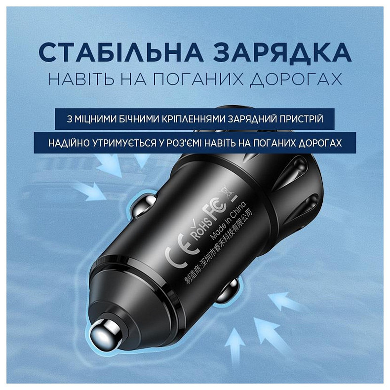 Автомобильное зарядное устройство Remax Vanguard Series 2xUSB 2.4A Black (RCC-236)