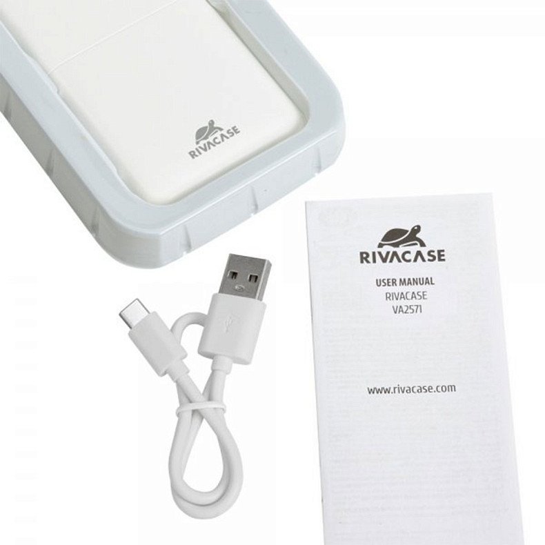 Універсальна мобільна батарея Rivacase RIVAPOWER VA2571 20000mAh QC/PD 18W White