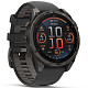 Спортивний годинник GARMIN Fenix 8 47mm AMOLED Sapphire Carbon Gray DLC Titanium with Black Silicone Band