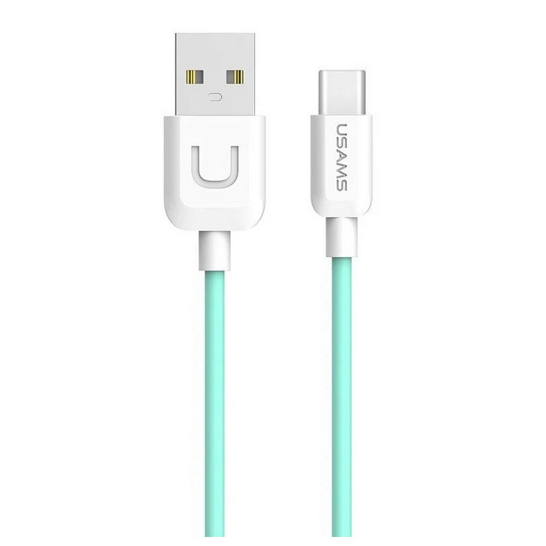 Кабель Usams US-SJ099 USB-USB Type-C, 1 м, Cyan (TCUSBXD03)